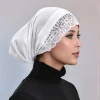 sous casquette hijab intérieure en coton modal avec dentelle, turban musulman, sous écharpe islam, bonnet hijabs doux, casquette tubulaire commandée