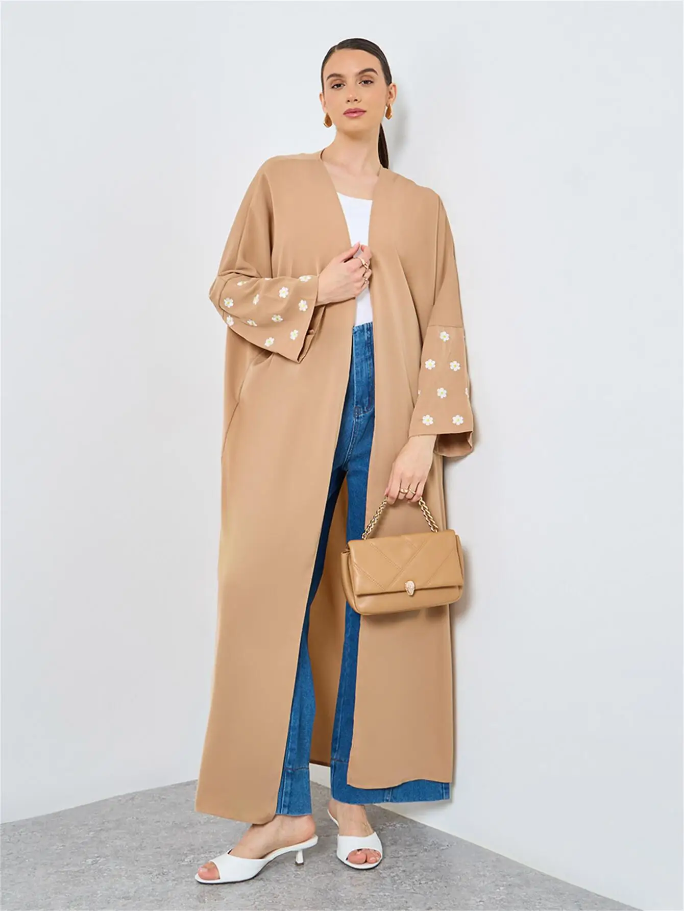 moyen orient lâche abaya femmes musulmanes à manches longues broderie abayas caftans jilbabs islamique maxi robes vêtements ethniques