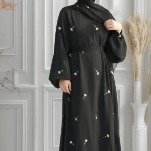 Abaya-Hijab de luxe brodé pour femmes musulmanes, robe arabe modeste, vêtements de fête islamiques, mode Turquie, Ramadan, Dubaï, 2025