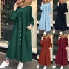 abayas musulmanes pour femmes, vêtements arabes vintage de dubaï, robes chaudes, robe caftan, kimono féminin, élégant, musulman, islam