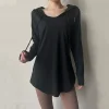 vêtements de sport pour femmes, pour fitness, course à pied, à capuche, manches longues, chemise de sport, haut de yoga, respirant, chemises amples