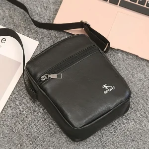 Sac à bandoulière en cuir PU noir pour hommes, sacoches à bandoulière pour employé de bureau, sacs à main de voyage marron kaki, petits fourre-tout, nouveau