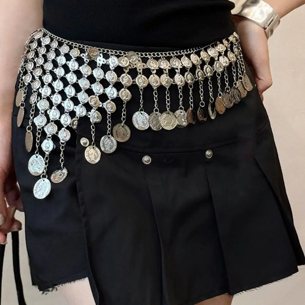 Cloche en métal gland taille chaîne Vintage argent Style bohème ceinture ronde corps bijoux Style ethnique ceinture robe accessoires