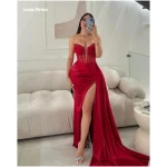 Lena-Robe de soirée en satin saoudien pour femme, épaules dénudées, queue de poisson, fête élégante, occasions spéciales, remise des diplômes