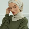 Élégant plaine musulman instantané turban hijab femmes bandeau pour dames, conception de boucle en métal