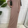 abaya robe d'intérieur décontractée pour femmes musulmanes, hijab à col roulé, robe maxi, caftan turc, vêtements islamiques