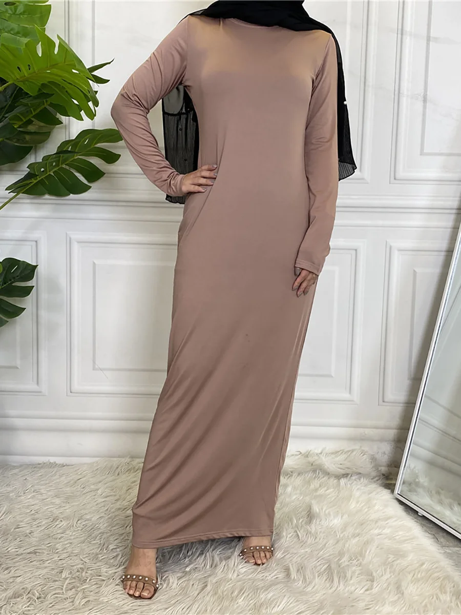 abaya robe d'intérieur décontractée pour femmes musulmanes, hijab à col roulé, robe maxi, caftan turc, vêtements islamiques