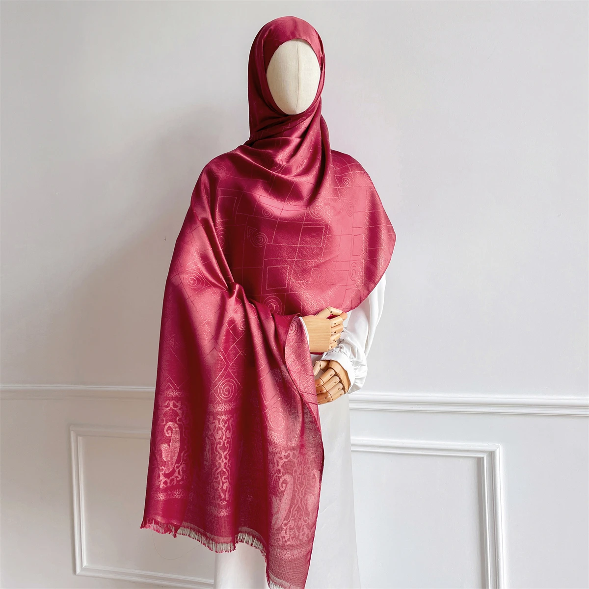 luxe paisley modèle femmes hijab fil d'or jacquard écharpe enveloppes musulmanes ramadan islam foulard châle turban foulard