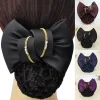 Pince à cheveux coréenne en Satin avec ruban de chignon en filet, couverture de chignon élégant pour dames, épingles à cheveux, Barrette, accessoires pour cheveux pour femmes