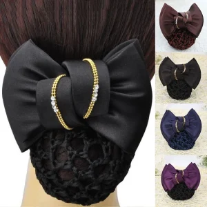 Pince à cheveux coréenne en Satin avec ruban de chignon en filet, couverture de chignon élégant pour dames, épingles à cheveux, Barrette, accessoires pour cheveux pour femmes