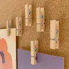 20 pièces/boîte clips punaise décorative clips en bois punaises durables bureau école papeterie punaises pour tableau noir en liège