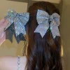 pince à cheveux avec nœud en strass pour femmes, pince à printemps, style coréen, accessoires pour cheveux doux, épingle à cheveux, barrettes élégantes à la mode, nouvelle collection