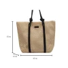 sac de plage en paille élégant pour femmes, sac à main tissé de vacances, fourre tout décontracté à poignée supérieure, sacs à bandoulière sous les bras à la mode