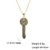 amaxer acier inoxydable clé forme écriture islamique pendentif collier bijoux musulmans hommes femmes religieux chanceux amulette
