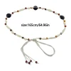 Ceinture fine en perles bleues et brunes pour femmes, Style ethnique bohème, cordes tissées, bretelles décoratives pour robe, accessoire d&rsquo;été