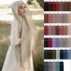 Écharpe hijab en mousseline de soie pour femme musulmane, foulard islamique, pour sauna, châle et couverture ronde, turban