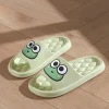 pantoufles coordonnantes pour la plage d'été, sandales souples à motif de grenouille de dessin animé