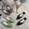 Mode femmes en plein air plat à talons bas sans lacet paresseux sandales semi-dérapant à bout pointu chaussures femmes élégantes Mules concises pantoufles