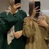 maroc ouvert velours côtelé abaya eid femmes musulmanes robes jalabiya ramadan robes dubaï abayas caftan automne arabe cardigan robe