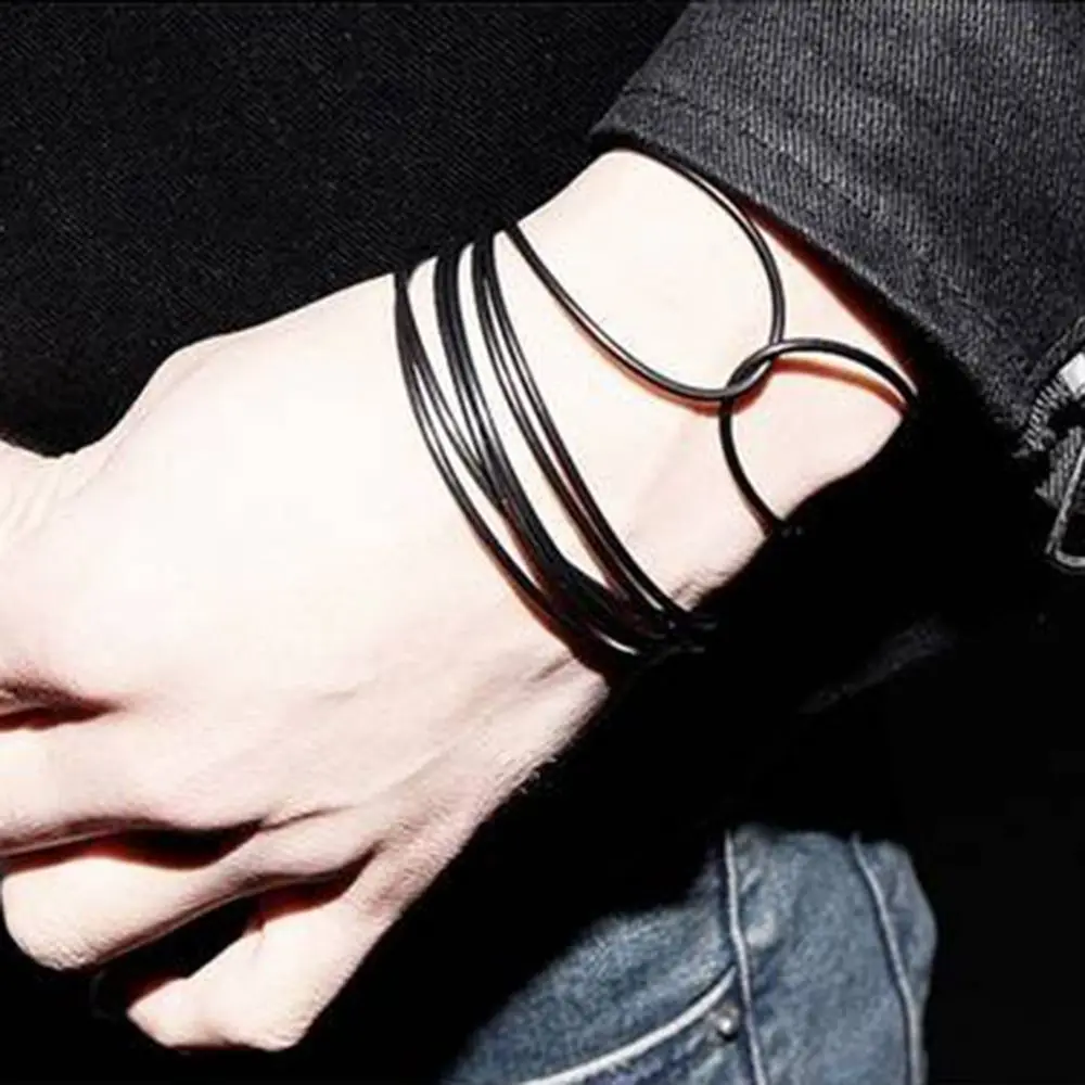 Bracelet de cordes de cheveux pour femmes et hommes, bracelets en silicone, bracelet fin multicolore, cadeau de bijoux