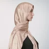 hijab en satin froissé pour femme musulmane, châle en mousseline de soie, turban plissé, ramadan
