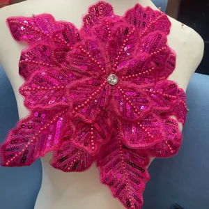 Patch d&rsquo;applique de grandes perles à paillettes, accessoires de vêtement décoratifs perlés avec jupe, Patch de Corsage