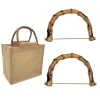 Poignée de sac en bambou imitation en forme de U pour femme, sac à main noir, sac à main décroissant, poignée fourre-tout avec structure en D, accessoires de sac