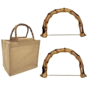 Poignée de sac en bambou imitation en forme de U pour femme, sac à main noir, sac à main décroissant, poignée fourre-tout avec structure en D, accessoires de sac