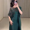 Abaya pour femmes dentelle florale ethnique marocain robe musulmane dubaï tenue vêtements islamiques mariage Eid Ramadan Jalabiya
