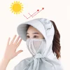 respirant femmes protection uv fournitures d'équitation rechargeable à large bord cou casquette de refroidissement casquette d'ombrage solaire ventilateur de pêche chapeau chapeau de soleil