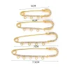 broches de sûreté en strass, 5 pièces, 50/60/70/75mm, avec 3/4/5 boucles, pour bricolage, couvertures de vêtements, jupes, artisanat en tissu tricoté