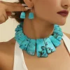 ensemble de bijoux tendance en résine acrylique colorée, collier et boucles d'oreilles pour femmes, accessoires de fête, cadeaux, nouvelle collection