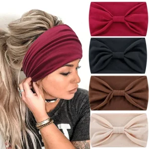 Bandeau femmes cheveux accessoires solide large bandeau nœud Turbans lavage visage maquillage bandeau de cheveux sport course Yoga bandeaux