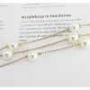 ceinture longue et fine en perles multicouches pour femmes, élégante chaîne de corps en métal doré, décor de robe, bandes de taille réglables