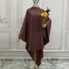 une couche longue khimar hijab cravate dos voile islamique pour les femmes dubaï turquie foulard musulman écharpe châles vêtements de prière ramadan
