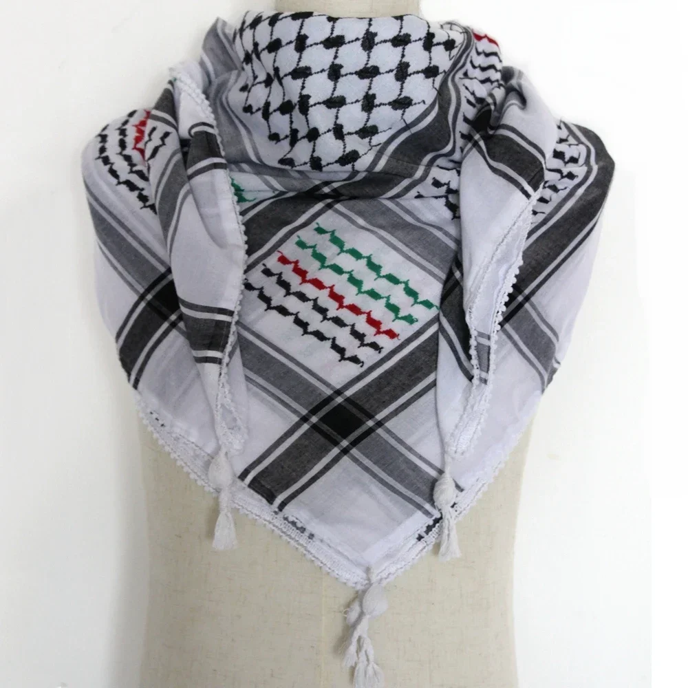 keffiyeh châle hijab en coton tissé traditionnel, Écharpe de sauna arabe, polyvalent et à la mode, unisexe