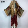 WINYI mode Kimono imprimé manteau à manches longues Cardigan abaya femme musulmane couvrir boho robe caftan abaya dubaï caftan de luxe