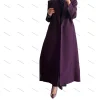 blazer long violet à double boutonnage pour femmes, olympiques abayas, revers patricia, tailleur, document, veste de luxe, vêtements d'affaires féminins, 1 pièce