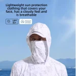 Chemise de pêche à capuche, masque d&rsquo;été, tissu de Performance, sweat à capuche d&rsquo;extérieur, matériau léger, maillot de Protection solaire