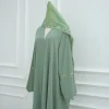 uni 2025 vêtements pour femmes musulmanes nida broderie abaya dubaï cardigan modeste abaya robes pour femmes avec hjiab assorti