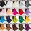 foulard carré classique en soie pour femmes, bandana hijab solide de 90cm, style hip hop, coupe vent, châle, accessoires pour cheveux