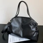 Grands sacs à bandoulière noirs pour femmes, Sac de shopping Hobo, couleur unie, Sac à main en cuir PU de qualité, fourre-tout de voyage pour dames, 2024