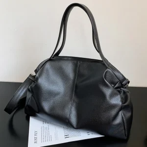 Grands sacs à bandoulière noirs pour femmes, Sac de shopping Hobo, couleur unie, Sac à main en cuir PU de qualité, fourre-tout de voyage pour dames, 2024