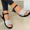 Sandales plates légères pour femmes, chaussures d&rsquo;été décontractées, avec sangle de rinçage, anti-irritation