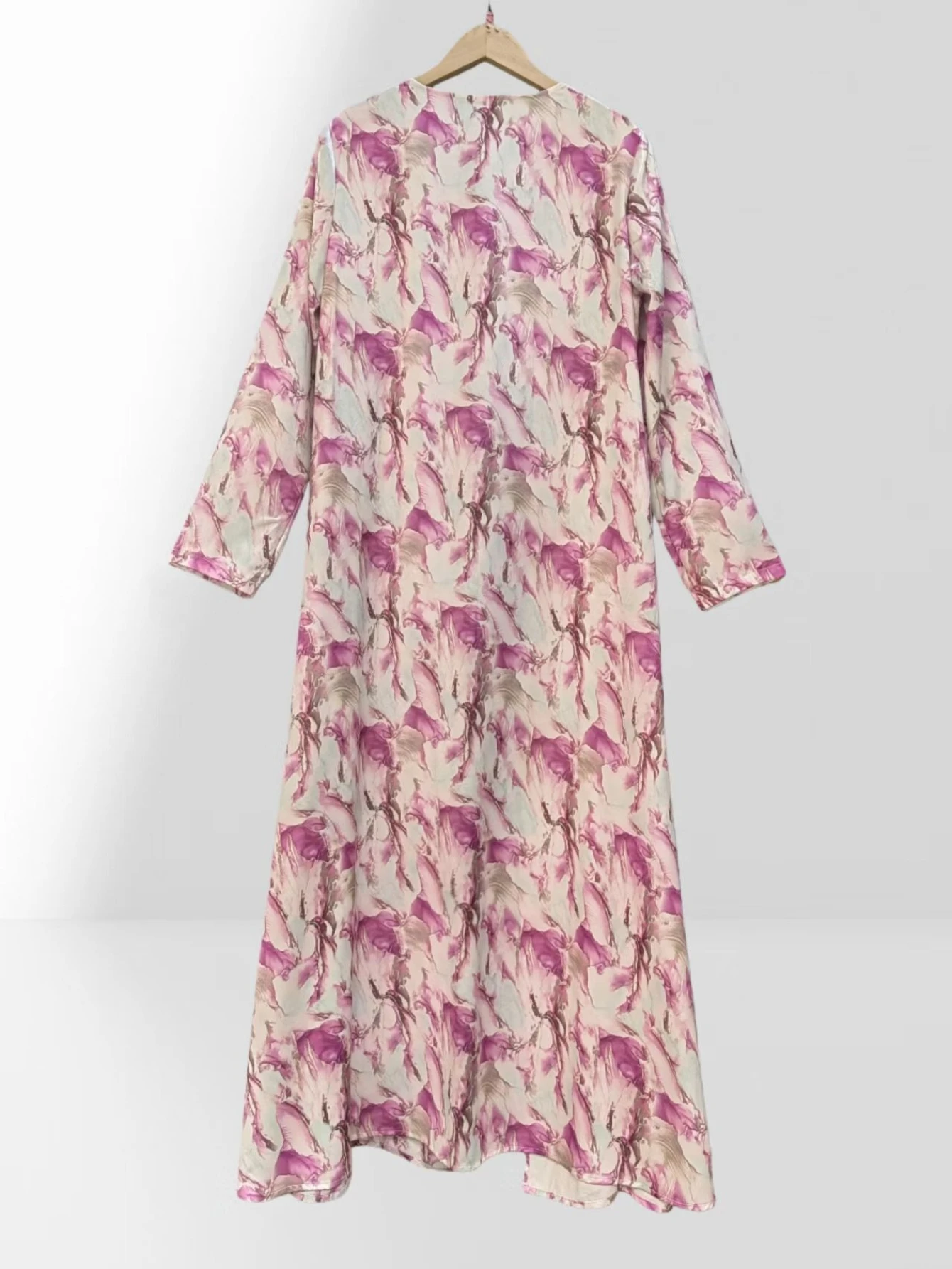 abaya + hajib imprimé floral du moyen orient, 2 pièces pour femmes musulmanes, abayas ouvert sur le devant, caftans à manches longues, robes maxi islamiques jilbabs