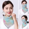 Écharpe de mode pour femmes protection contre les uv du soleil randonnée foulard de cou écharpe triangulaire en plein air voile de protection solaire masque en soie glacée couverture faciale