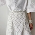 Chaîne de taille élégante en perles, ceinture à franges bohème réglable pour robes, bijoux de corps de Style français Y2K pour femmes