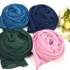 foulard hijab en mousseline de soie pour femme, châle bronzant, musulman, solide, pour document, pour la tête, voile, 180x75cm