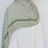 foulard keffiyel imprimé à carreaux rétro, long et fin en mousseline de soie, hijab, protection solaire, bandana islamique, quotidien