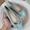 femmes bout rond ballerines fond éponge chaud nouveau 2024 chaussures italiennes en cuir verni classique nœud papillon dressing slip on 34 48 47